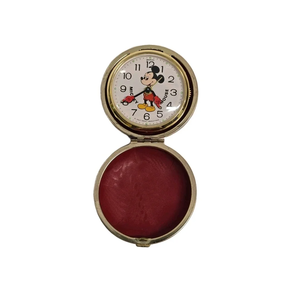 Vintage Mickey Mouse travel alarm clock Walt Disney by Bradley Japan RARE